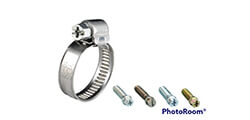 Hose clamp and screw